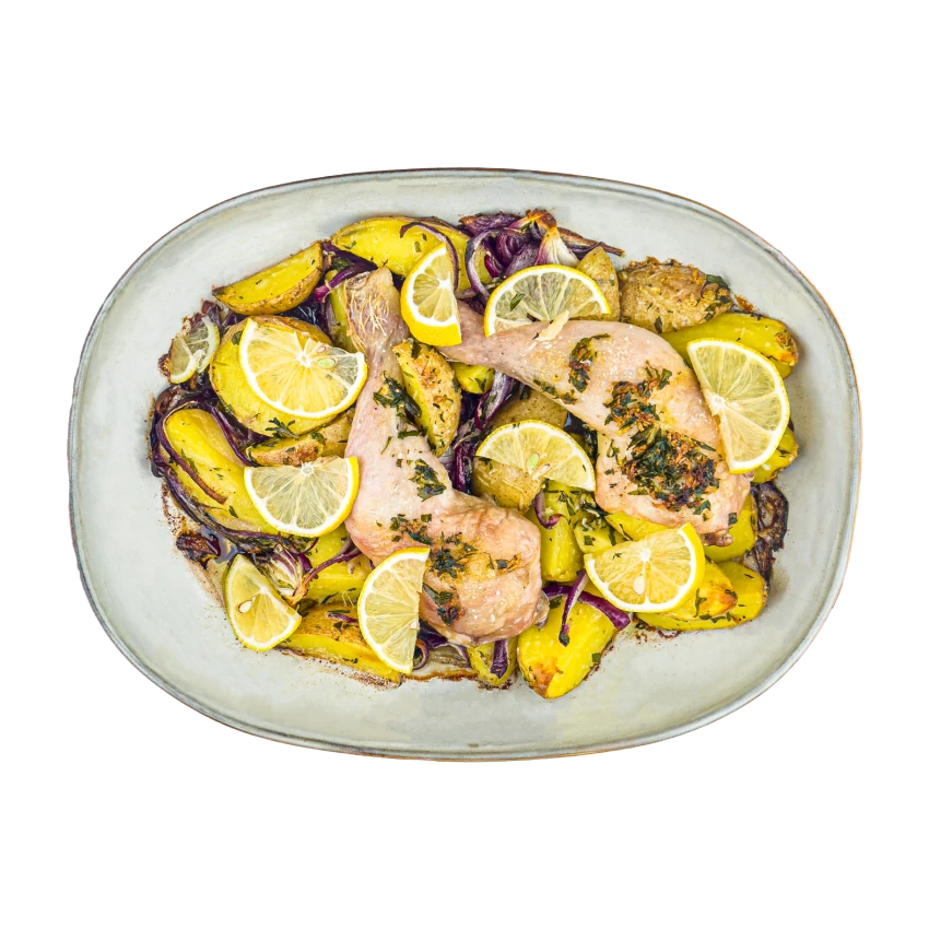 Roast Chicken with Lemon, Herbs and Potatoes