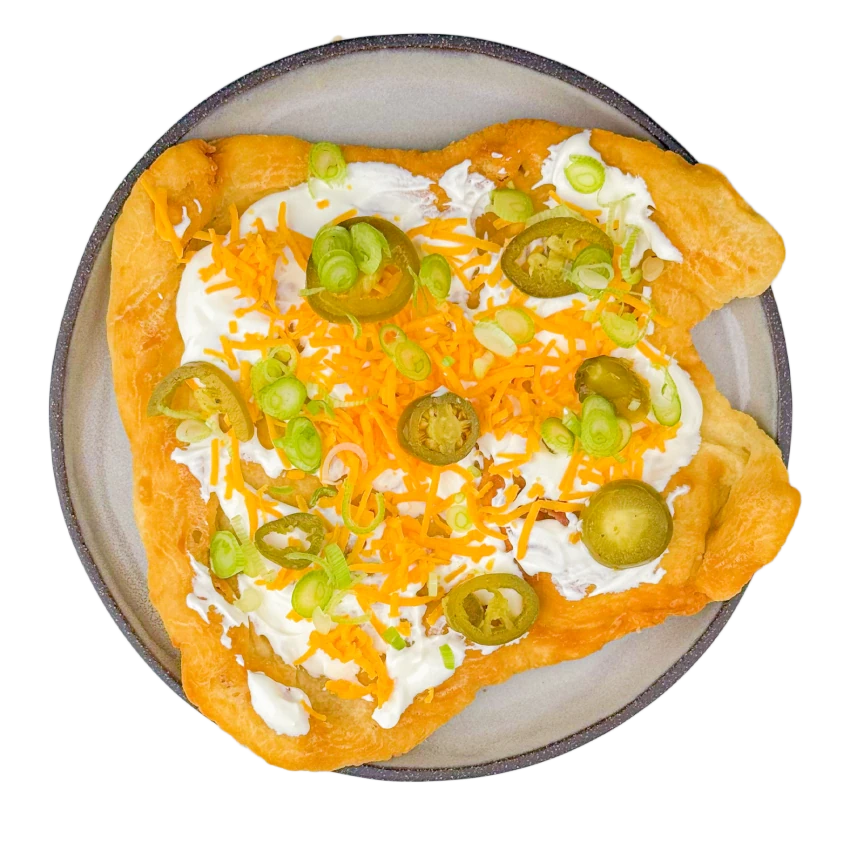 Fried Flatbread with Cheddar and Jalapeños