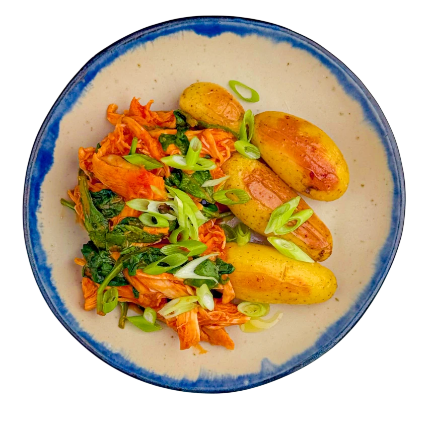 Pulled Chicken with Roasted Potatoes