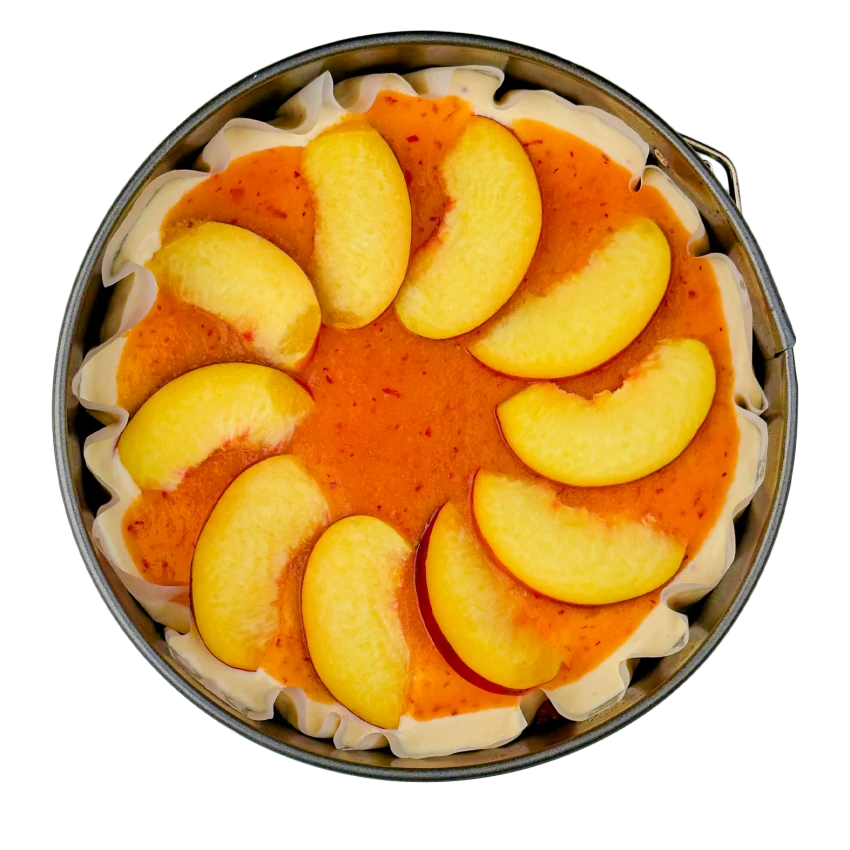 No-Bake Protein Cheesecake with Peaches