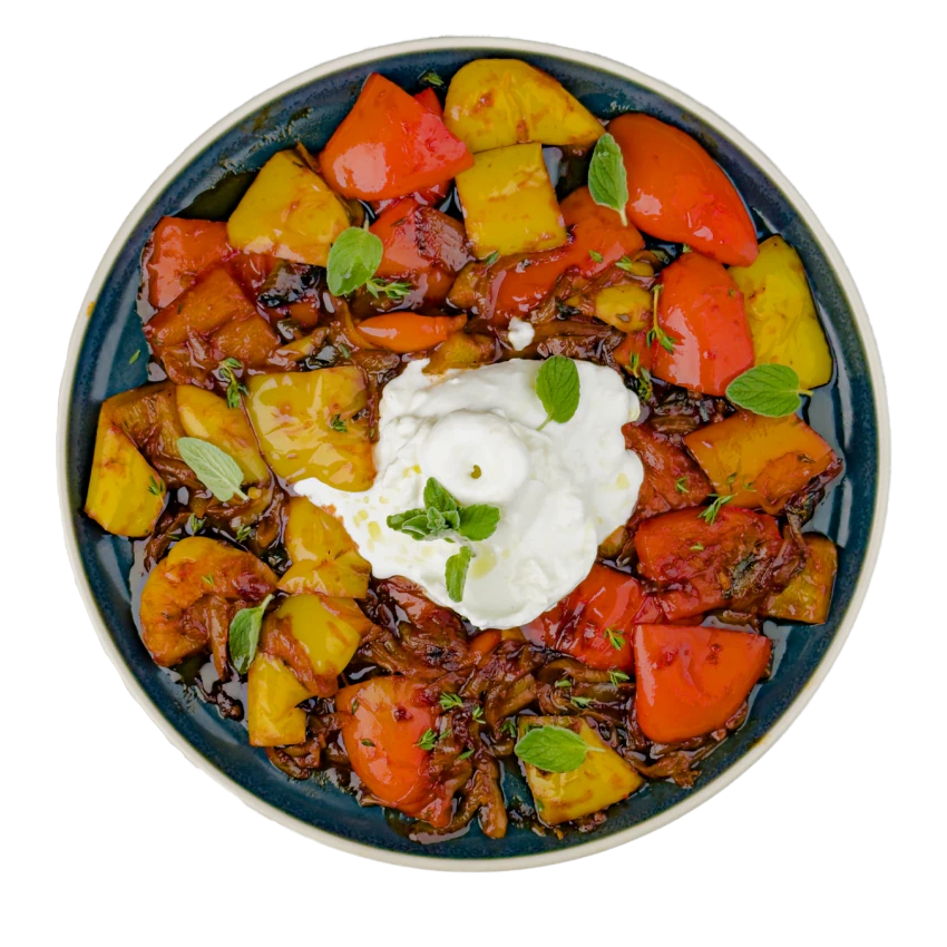Roasted Peppers with Burrata