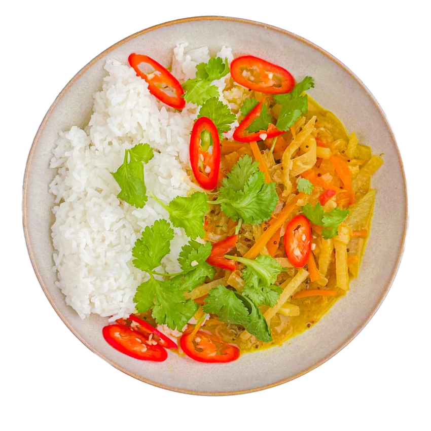 Kohlrabi-Carrot Curry with Rice