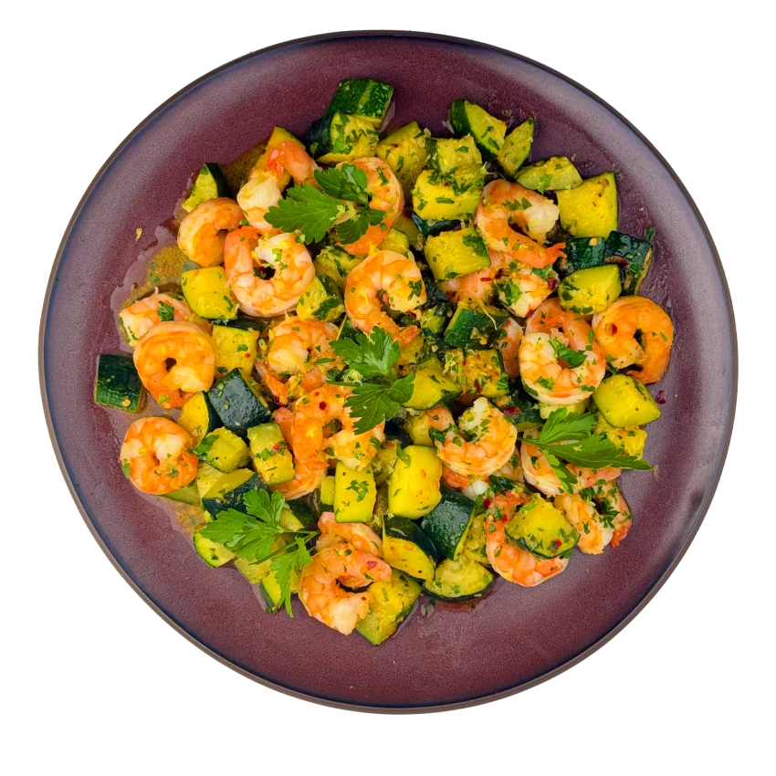 Garlic Shrimp with Sautéed Zucchini