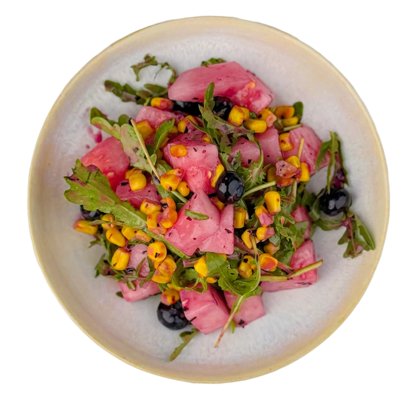 Watermelon Salad with Blueberry Dressing