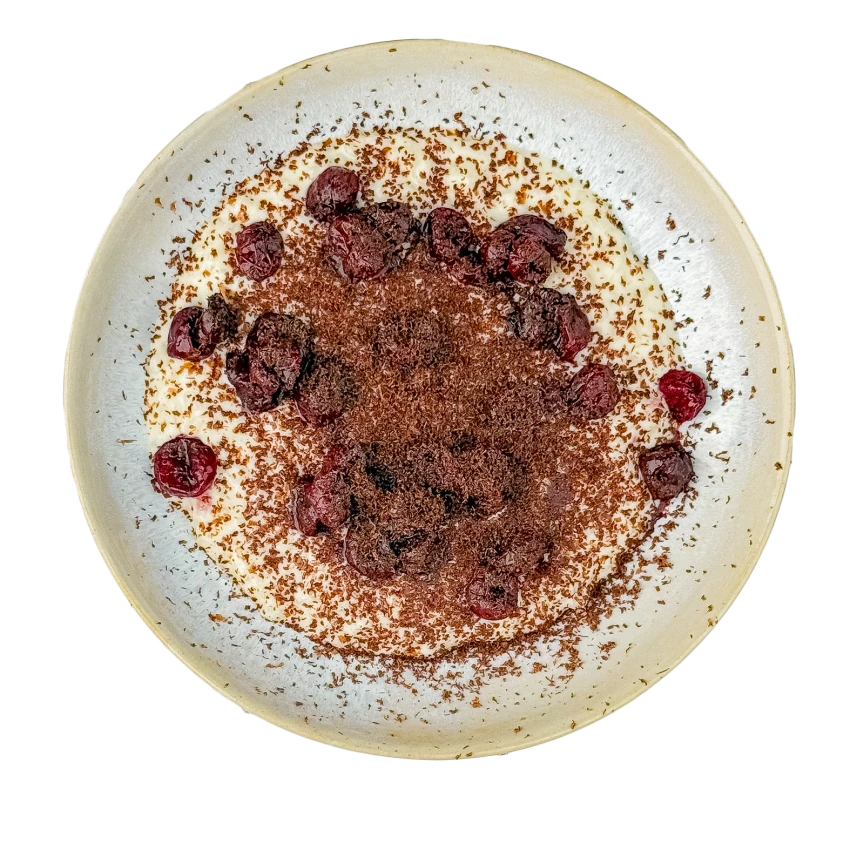 Creamy Milk Rice with Sour Cherries
