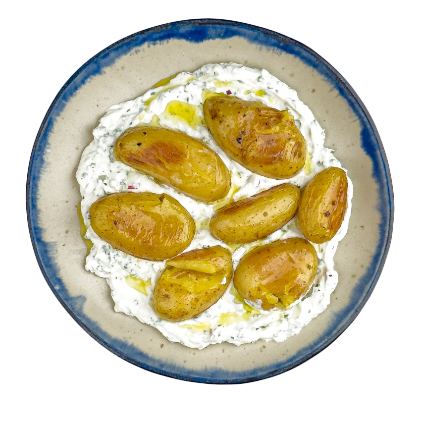 Roasted Potatoes with Herbed Quark
