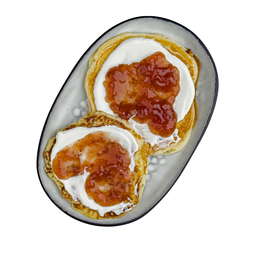 Quarkpancake mit Marmelade
