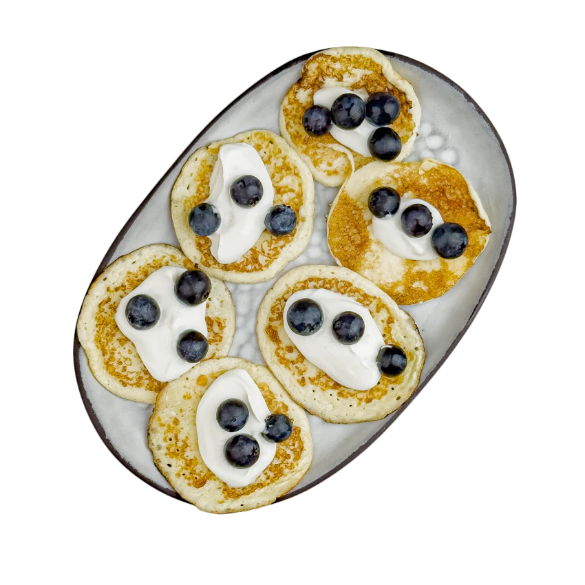 Quark Pancakes without Flour with Blueberries