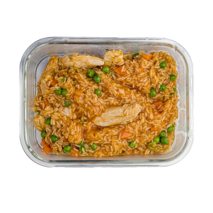 Lunchbox mit Hähnchen-Risotto