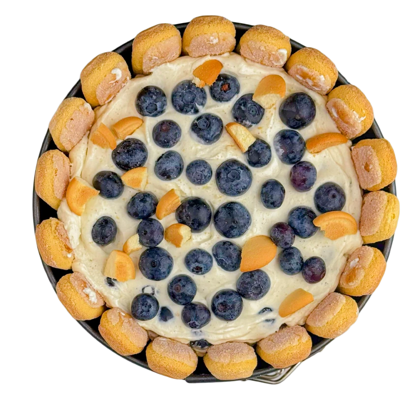 No-Bake Ladyfinger Cake With Bananas And Blueberries
