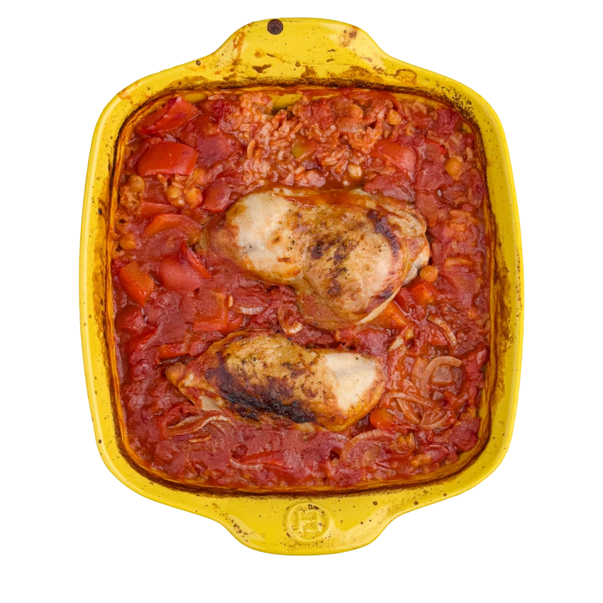 Baked Rice with Chicken and Chickpeas