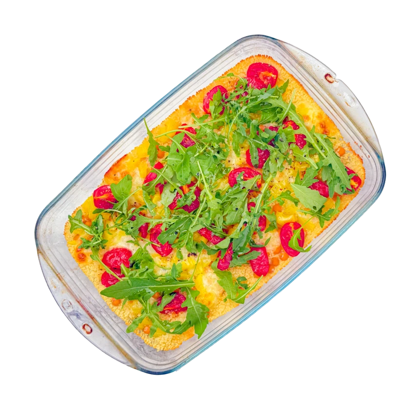 Oven-Baked Couscous with Mozzarella and Tomatoes