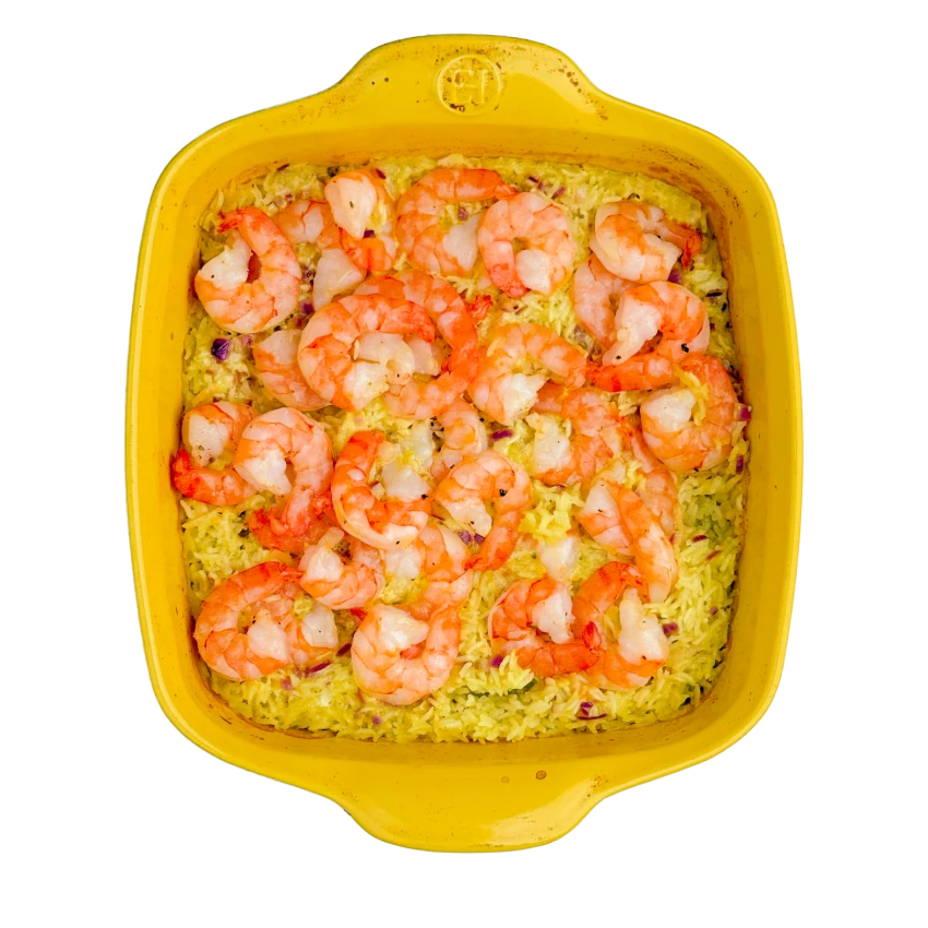 Baked Coconut Rice with Shrimp