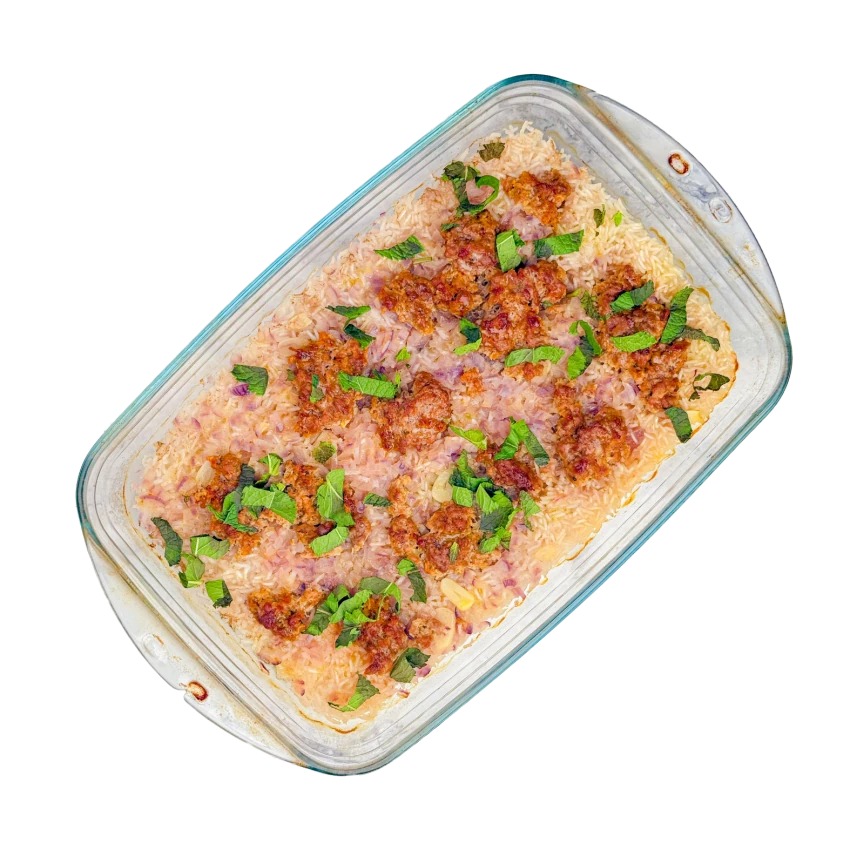 Baked Rice with Ground Meat