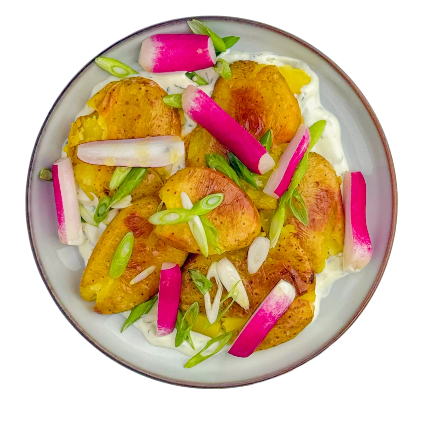 Crushed Potatoes with Sour Cream