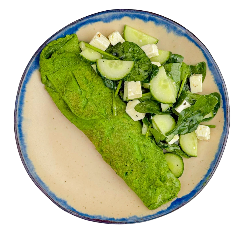 Spinach Omelette with Salad