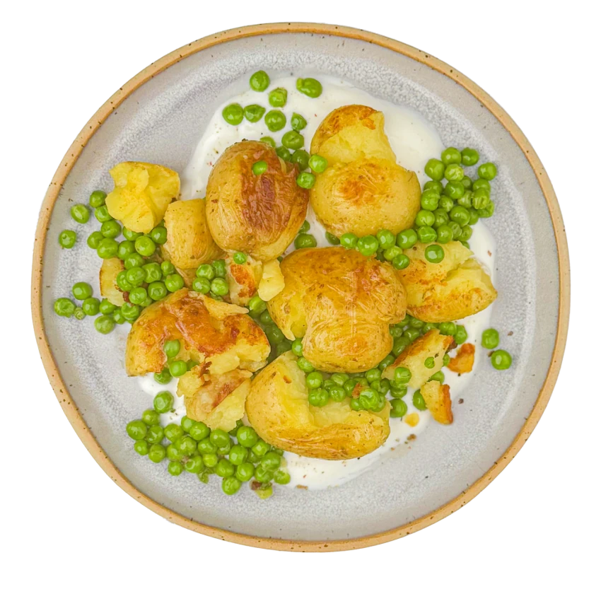 Pan-Fried Potatoes in Butter with Peas