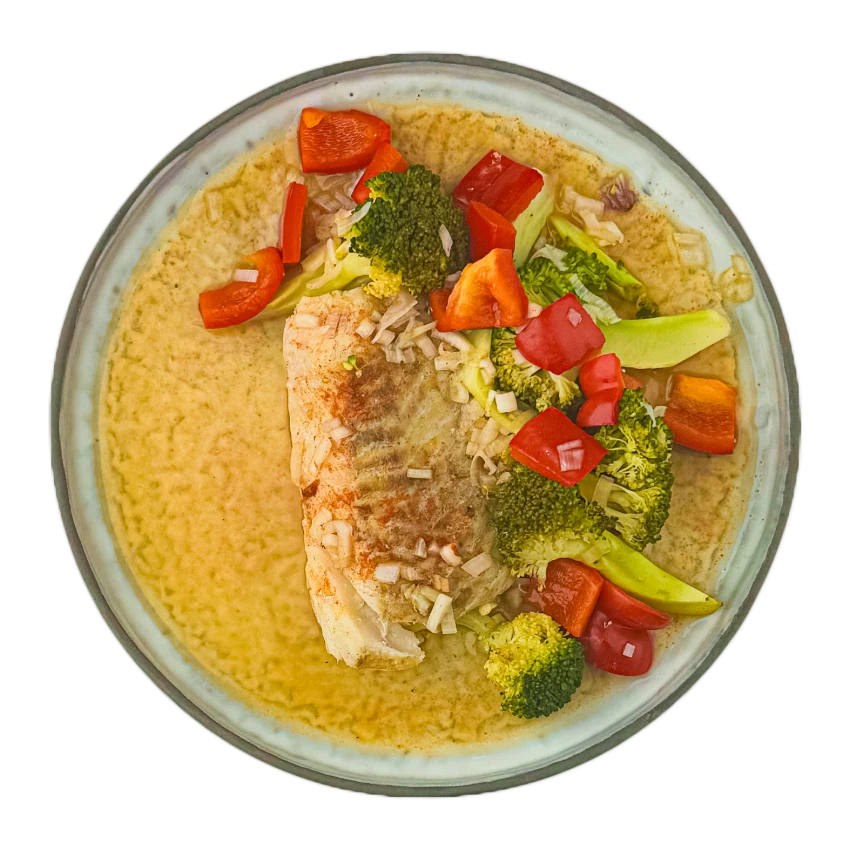 Baked Cod in Foil with Broccoli and Bell Pepper