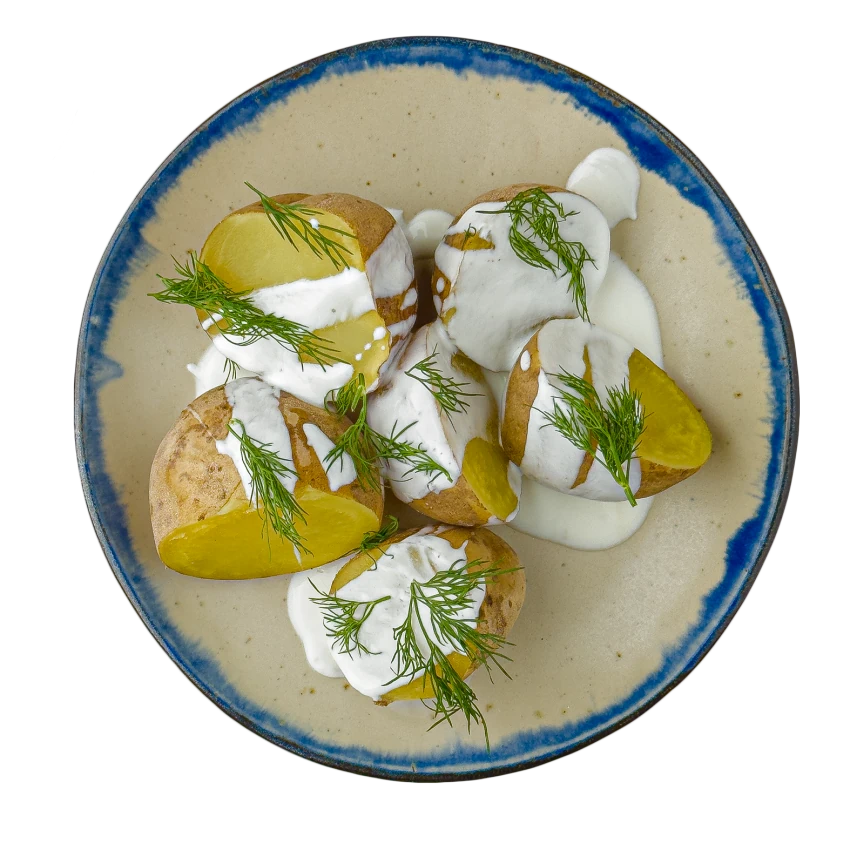 Foil-Wrapped Potatoes With Yogurt