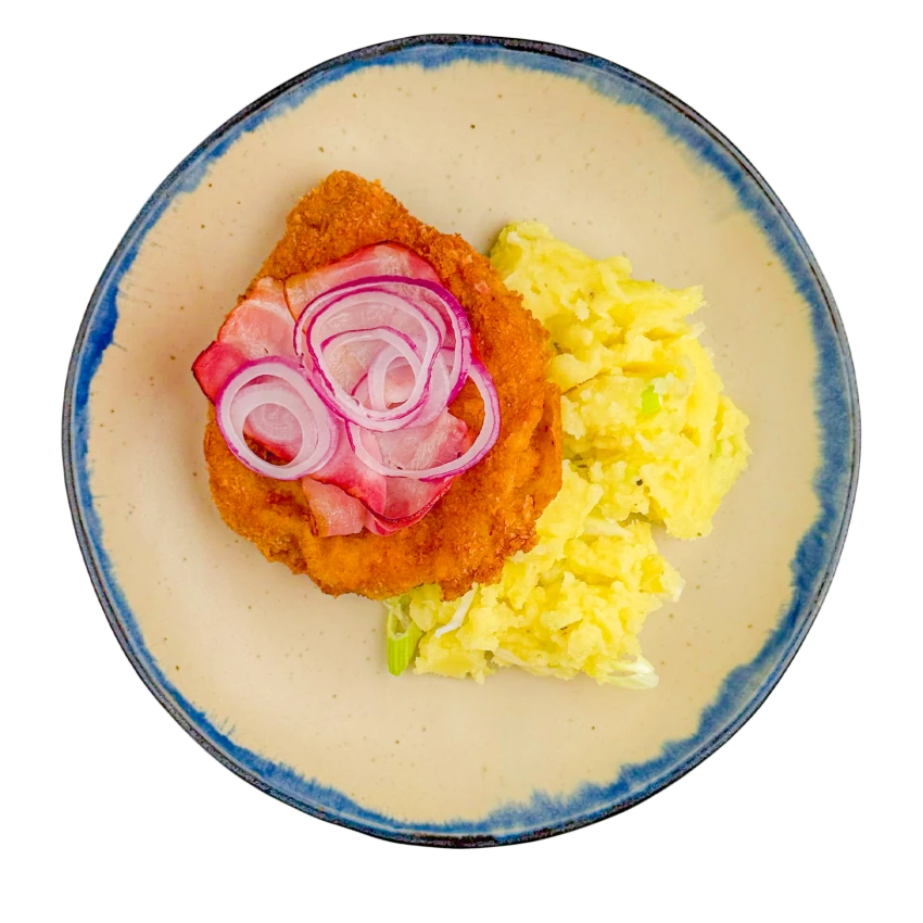 Schweineschnitzel mit Stampfkartoffeln