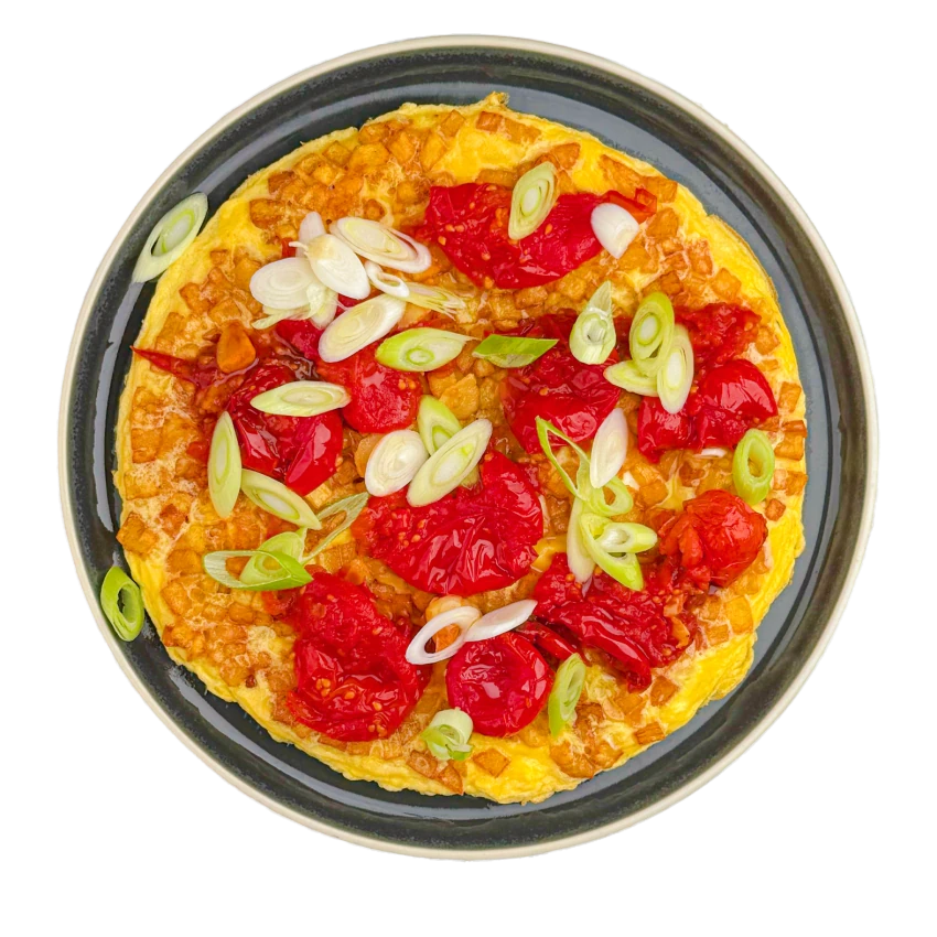 Potato Omelette with Roasted Cherry Tomatoes