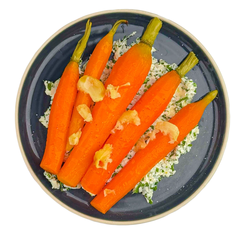 Roasted Carrots with Herbed Quark