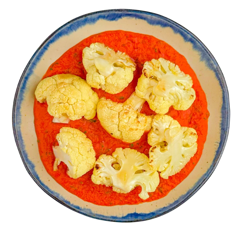 Roasted Cauliflower With Romesco Sauce