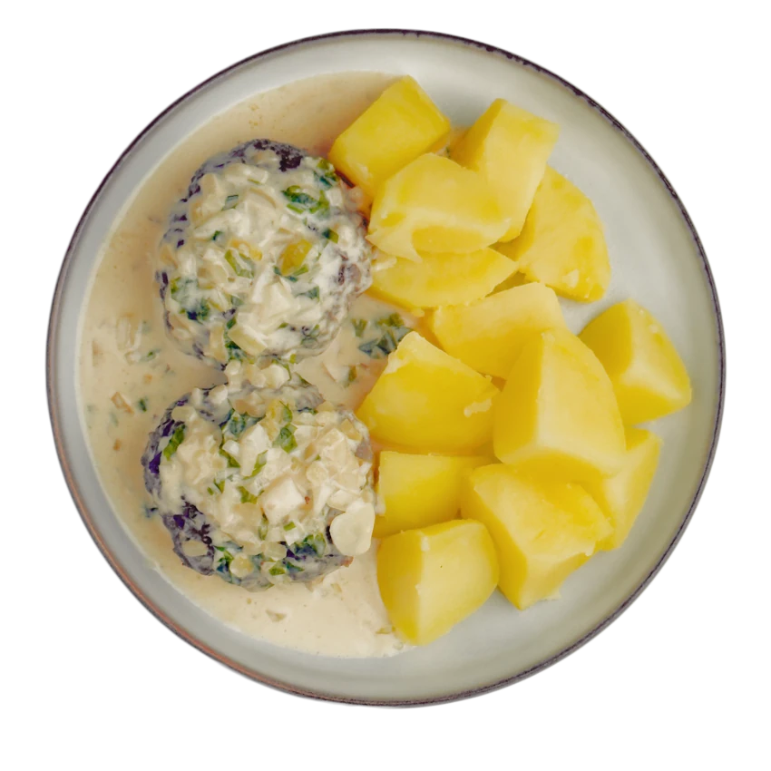 Meat Patties in Mustard Sauce with Potatoes