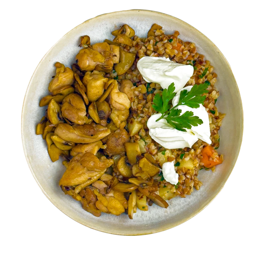 Bowl with Chicken and Sautéed Vegetables
