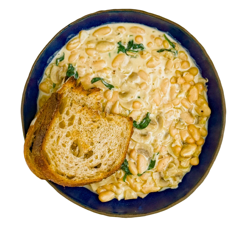 Creamy Beans with Mushrooms