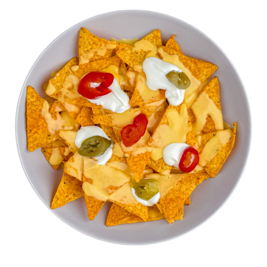 Nachos with Cheddar Cheese Sauce
