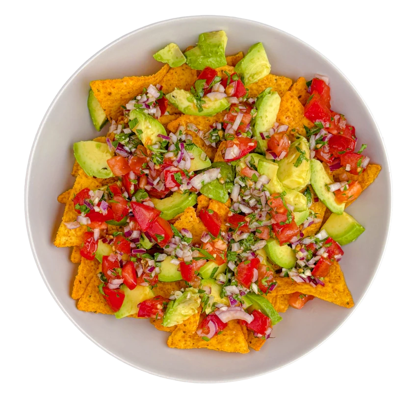 Nachos with Tomato Salsa and Avocado