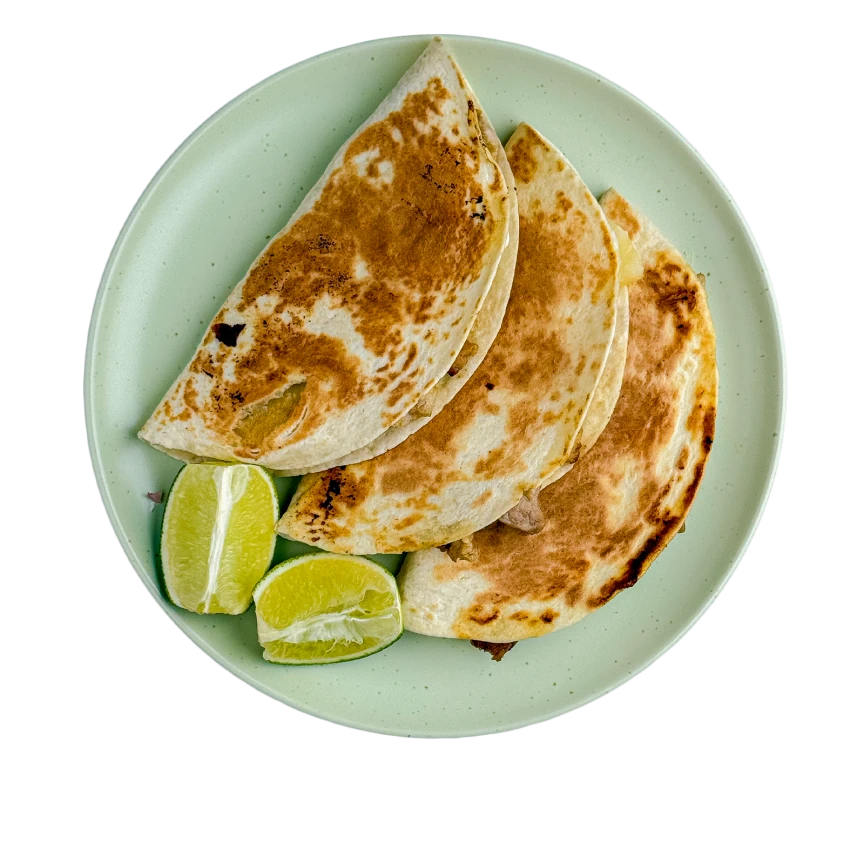 Gringas al pastor with pork neck, mozzarella and pineapple