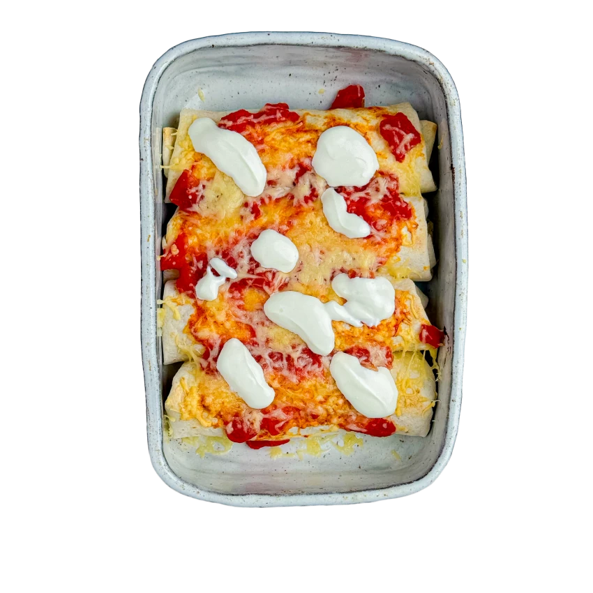 Enchiladas 'Rojas' with Tomato Sauce and Chicken