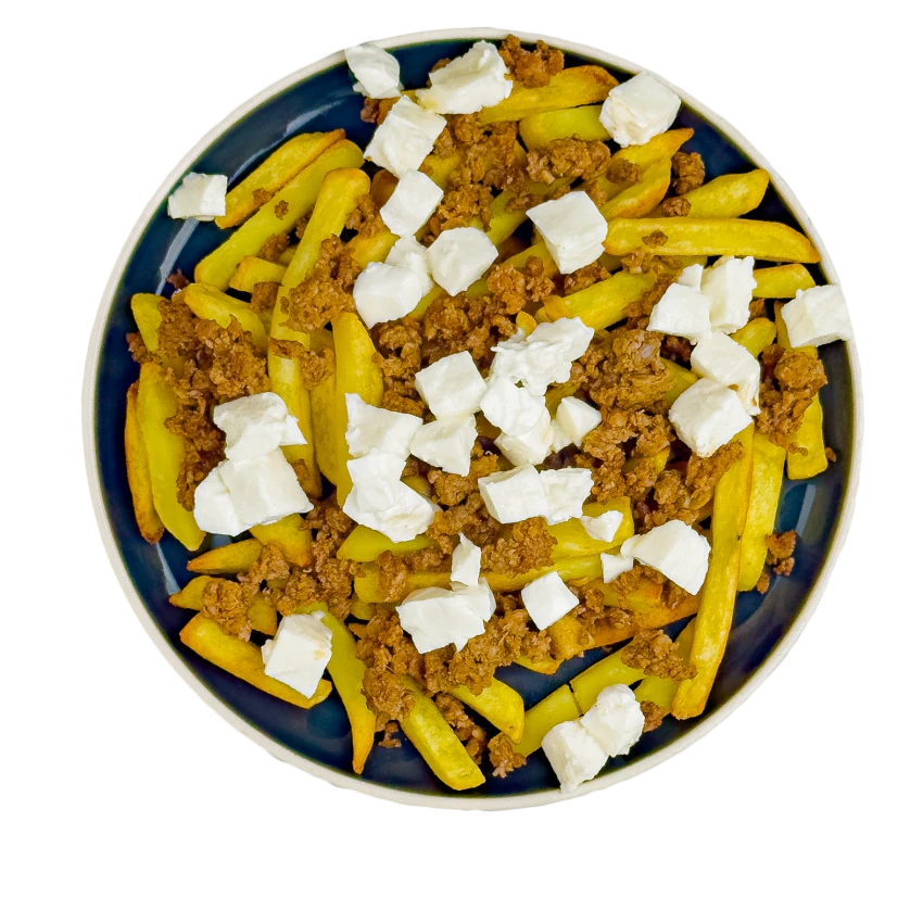 Fries with Crispy Beef and Mozzarella