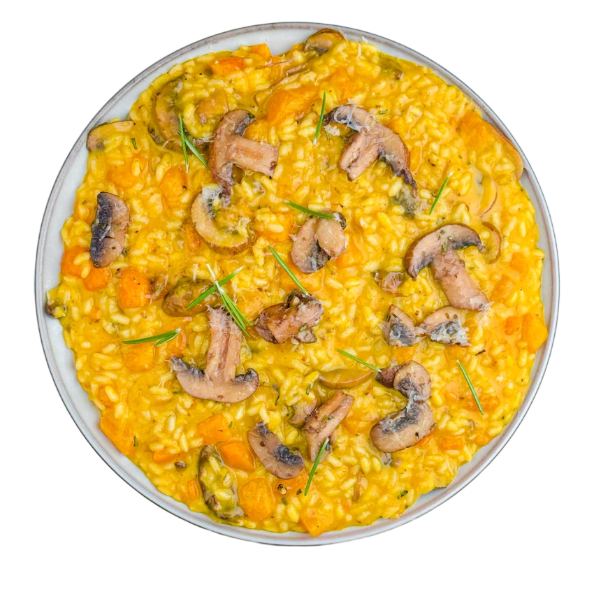 Pumpkin Risotto With Mushrooms