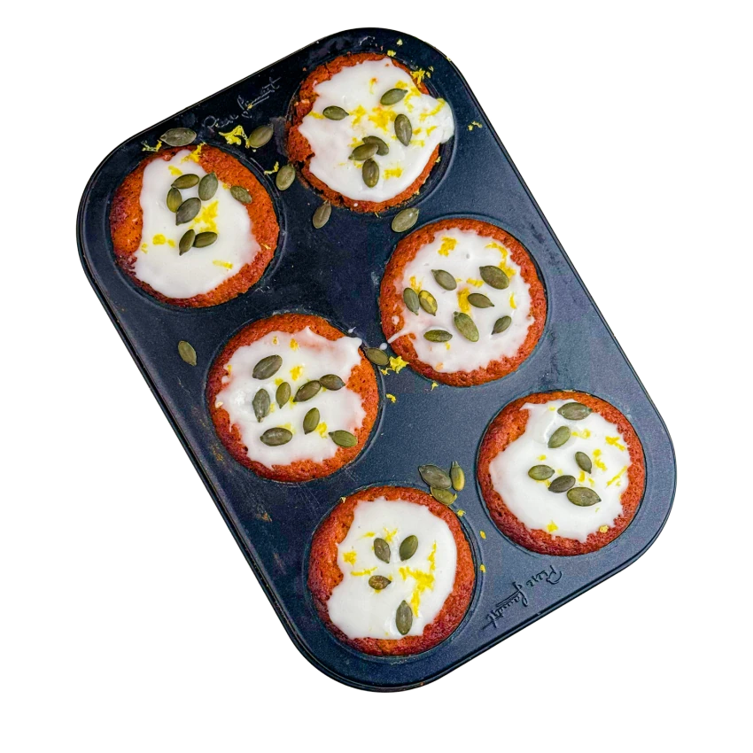 Pumpkin Muffins with Lemon Glaze