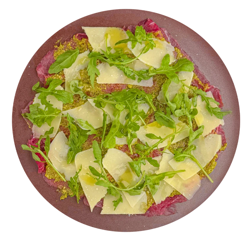 Carpaccio with Basil Pesto