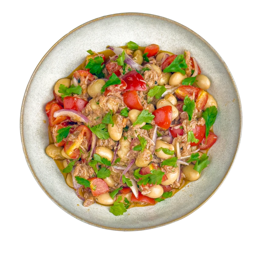 Salad with Tuna, White Beans and Red Onion