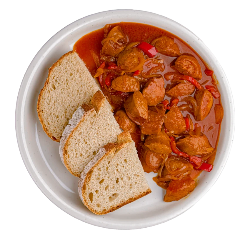Würstchen in Bier mit Brot
