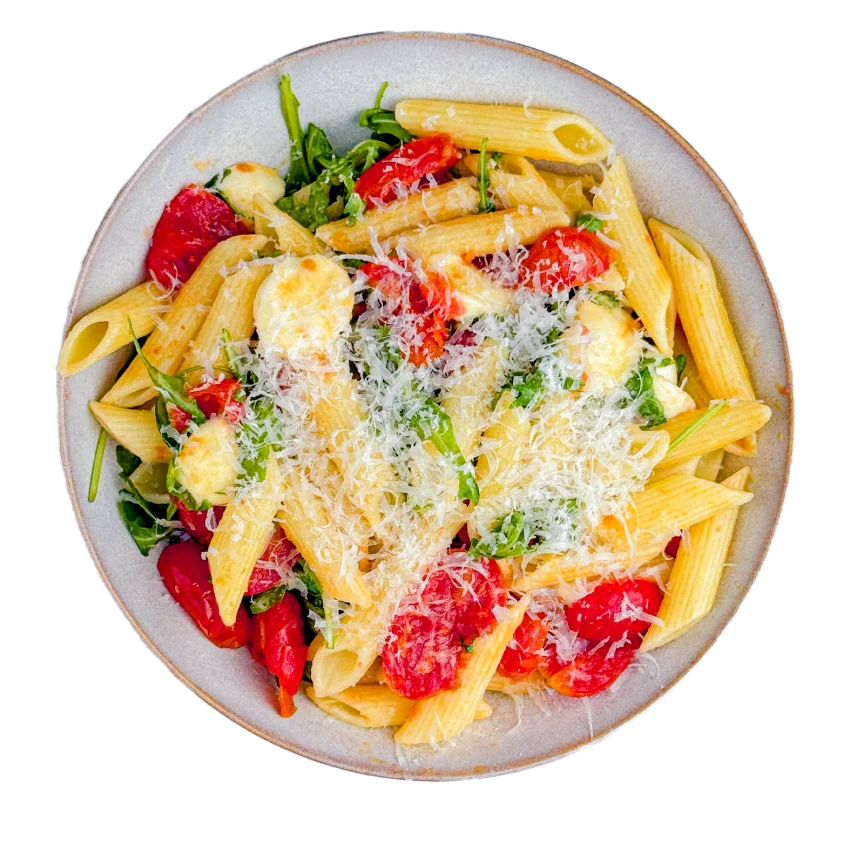 Penne with Mozzarella and Cherry Tomatoes