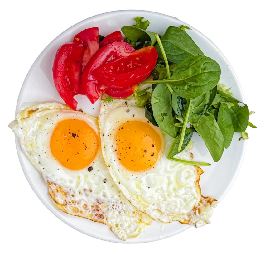 Sunny-Side Up Eggs with Salad