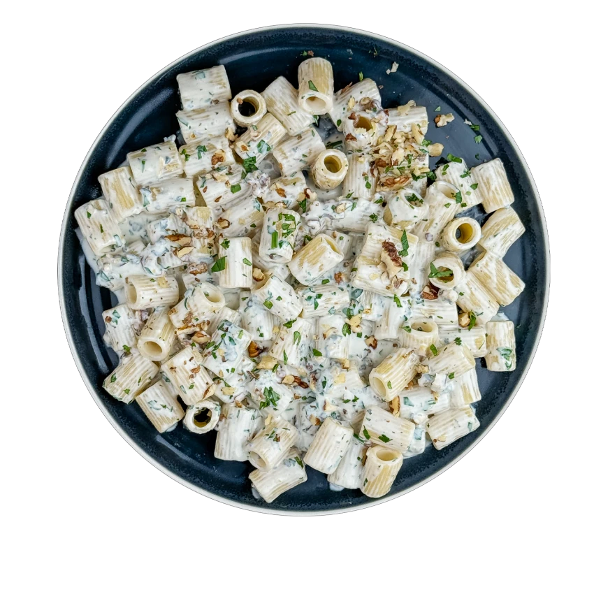 Nudeln mit Walnüssen und Blauschimmelkäse