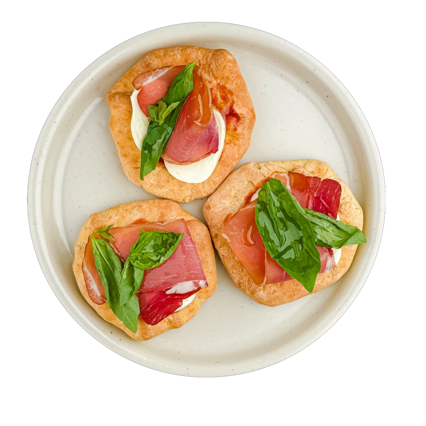 Mini-Pizzen Mit Mozzarella Und Schinken
