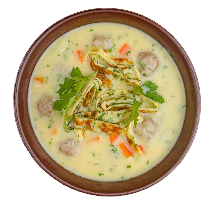 Creamy Chicken Soup with Liver Dumplings