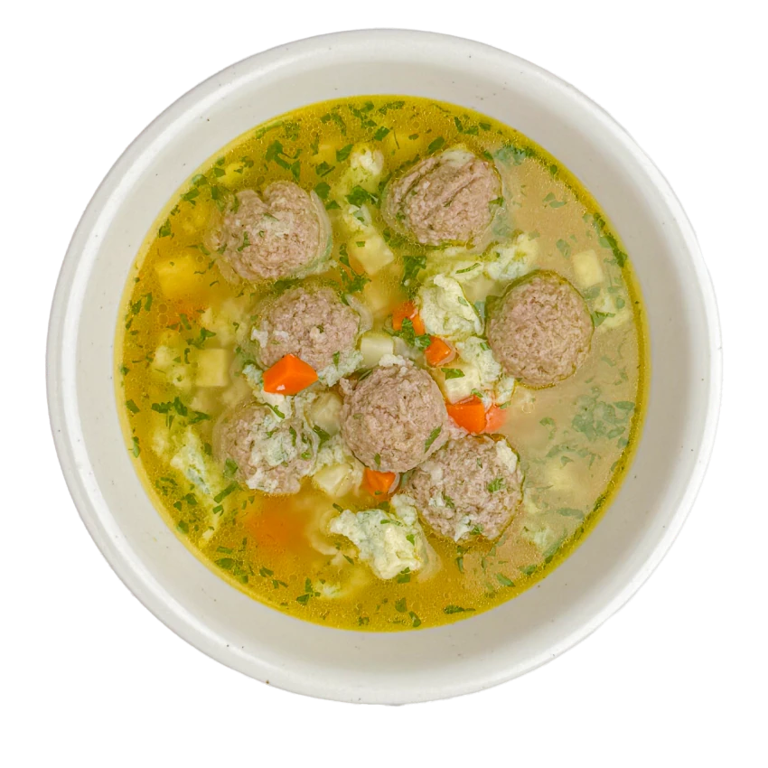 Brühe mit Kräuterklößchen und Leberknödeln