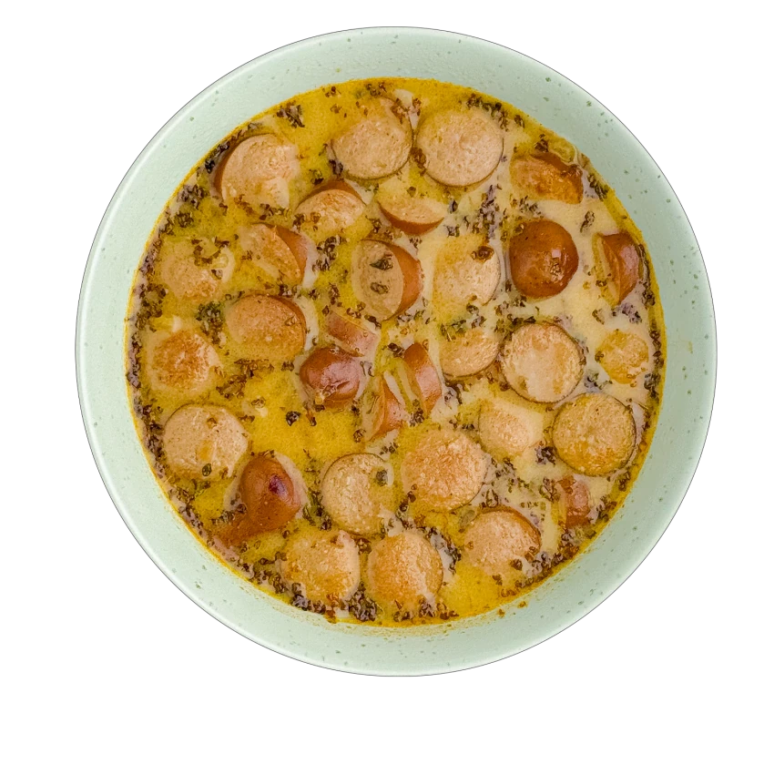 Creamy Soup with Frankfurter Sausage