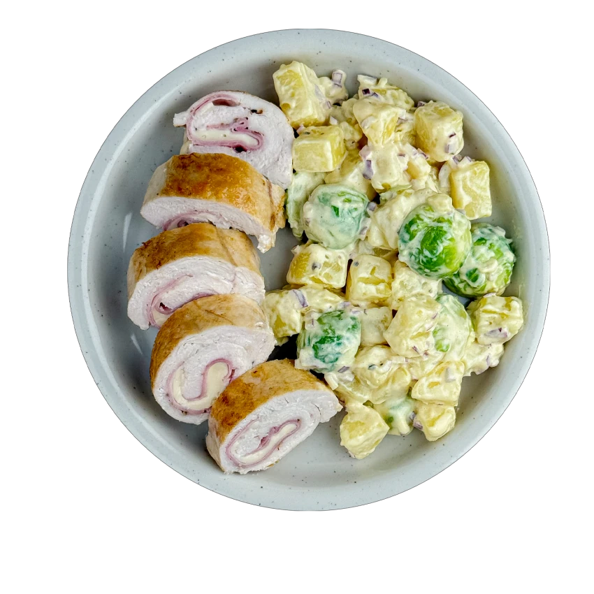 Chicken Rolls with Brussels Sprout and Potato Salad