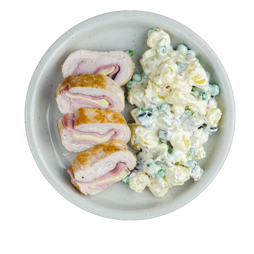 Quick Chicken Roulade with Potato Salad