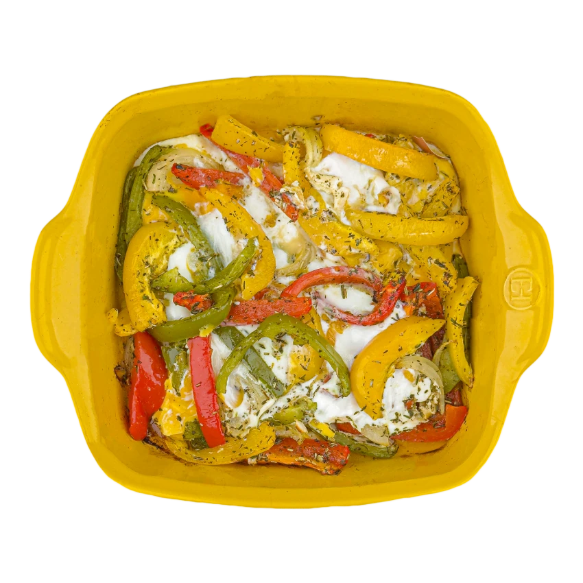 Baked Eggs with Peppers on a Single Sheet Pan